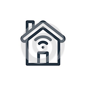 smart home vector icon isolated on white background. Outline, thin line smart home icon for website design and mobile, app