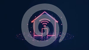 Smart Home Wireless Neon Illustration