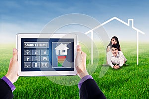 Smart house controller and happy couple