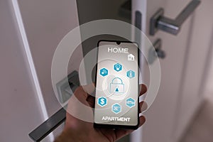 smart house device illustration with app icons