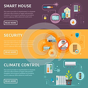 Smart House Horizontal Banners Set