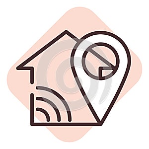 Smart house  location, icon