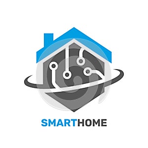 Smart house logo. Digital technology in our life. Concept digital smart house. EPS 10