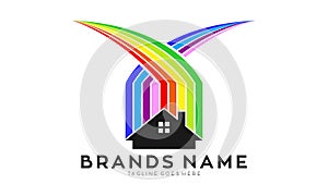 Smart house painting logo design