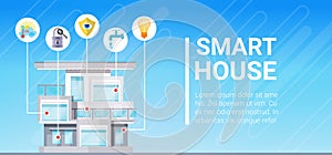 Smart House Technology Control System Icon Infographic With Copy Space