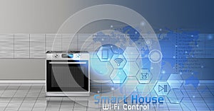 Smart house vector concept background