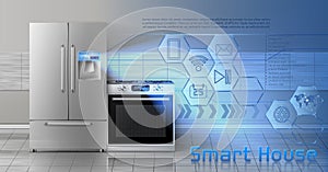 Smart house vector concept background