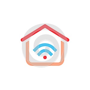Smart house vector icon logo design