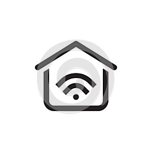 Smart house vector icon logo design