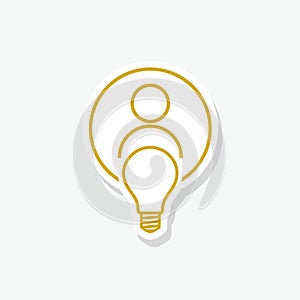 Smart human head think bulb idea logo