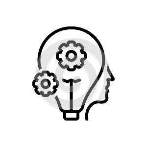 Black line icon for Smart, clever and sharp