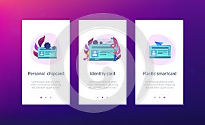 Smart ID card app interface template.