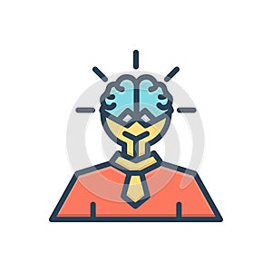 Color illustration icon for Smart Ideas, advice and astute photo