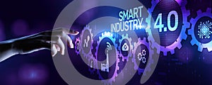 Smart industry 4.0 innovation automation manufacturing technology concept
