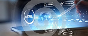 Smart Industry with Automation Big Data Cloud Computing Connection and System Integration