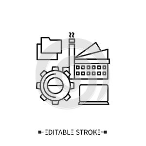 Smart infrastructure icon. Editable illustration