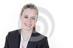 Smart intelligent casual business person portrait with sincere smile