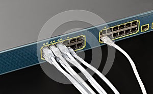 Smart lan switch with 24 ethernet and gbic optical ports