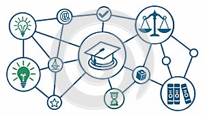 Smart learning network, education technology and digital knowledge access vector design Generative AI