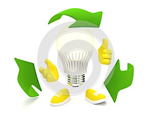 Smart LED recycle white background