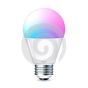 Smart light bulb isolated on white background