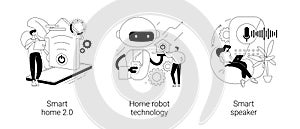 Smart living environment abstract concept vector illustrations.