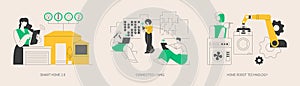 Smart living environment abstract concept vector illustrations.