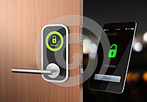 Smart lock concept with clipping path. original design photo