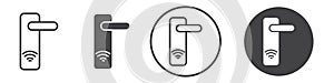 Smart lock icon thin line illustration