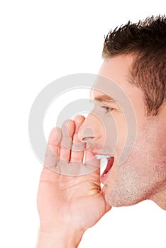 Smart man telling some secrets