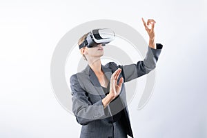 Smart manager touching and managing system while using VR glasses. Contraption.