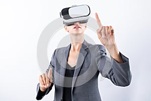 Smart manager touching and managing system while using VR glasses. Contraption.