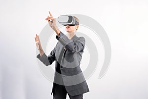 Smart manager touching and managing system while using VR glasses. Contraption.