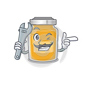 Smart Mechanic appricot cartoon in character design photo