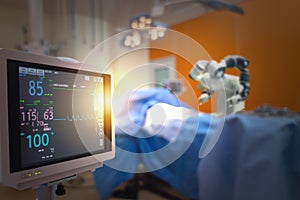 Smart medical technology concept,advanced robotic surgery machine at Hospital, robotic surgery are precision, miniaturisation, sma