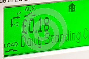 Smart meter close-up of digital display
