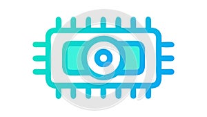 Smart Microchip with Eye, Advanced Sensor Technology, vector design Generative AI