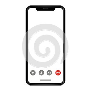 Smart mobile phone video calling png transparent mockup