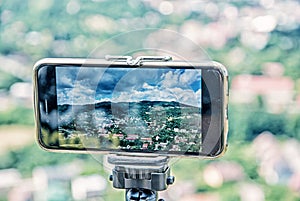 Chytré mobilní fotografie starého hornického města Banská Štiavnica