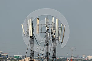 Smart mobile telephone  network antenna base station on the building