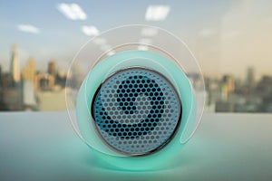 Smart music wireless speaker lamp in green