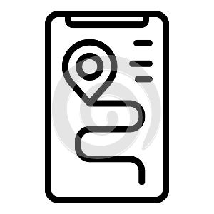 Smart navigation car icon, outline style