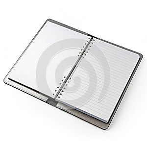 Smart notebook with erasable pages on white background