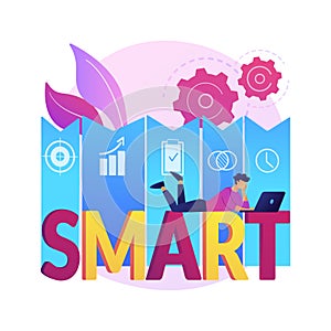 SMART Objectives abstract concept vector illustration.