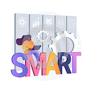 SMART Objectives abstract concept vector illustration.