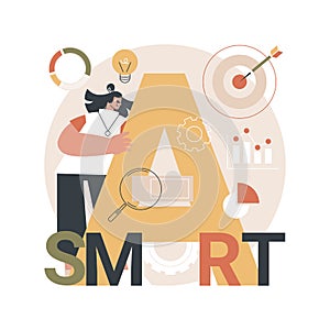 SMART Objectives abstract concept vector illustration.