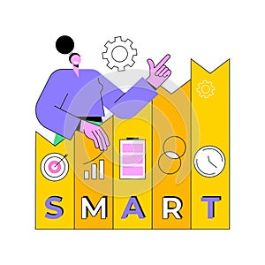 SMART Objectives abstract concept vector illustration.