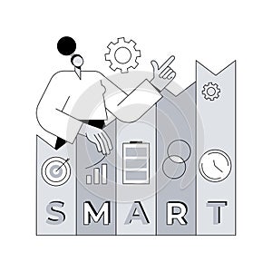 SMART Objectives abstract concept vector illustration.