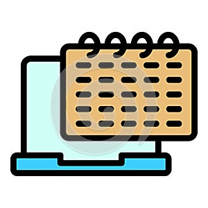 Smart office calendar icon vector flat