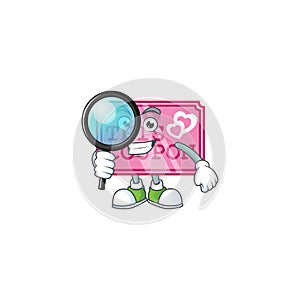 Smart One eye pink love coupon Detective character style